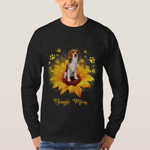 Beagle Mamma-solros med Hund Mors dag T Shirt
