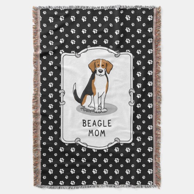 Beagle Mamma (TRI färg 3) Hund Cute Hund Mamma Filt (Framsidan Vertikal)