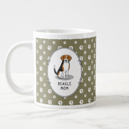 Beagle Mamma (TRI färg 3) Hund Cute Hund Mamma Jumbo Mugg