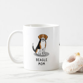 Beagle Mamma (TRI färg 3) Hund Cute Hund Mamma Kaffemugg