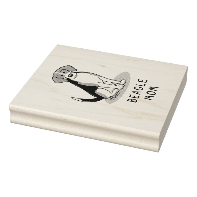 Beagle Mamma (TRI färg 3) Hund Cute Hund Mamma Stämpel (Stämpel)