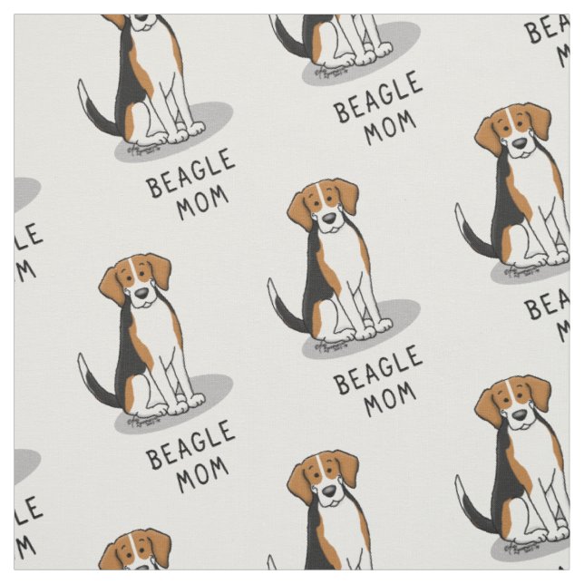 Beagle Mamma (TRI färg 3) Hund Cute Hund Mamma Tyg (Provkarta)