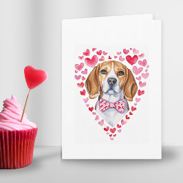 Beagle Mamma Valentines day Hund Kärlek Heart Rosa Helgkort