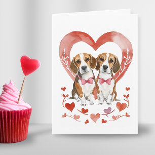 Beagle Mamma Valentines day Hund Kärlek Heart Söt Helgkort