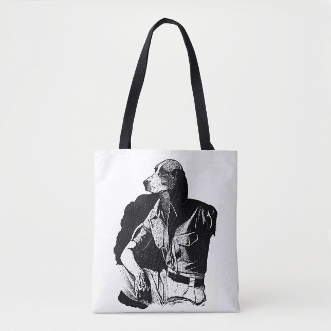 BEAGLE MAN Shoulder Tote Tygkasse (Framsida)