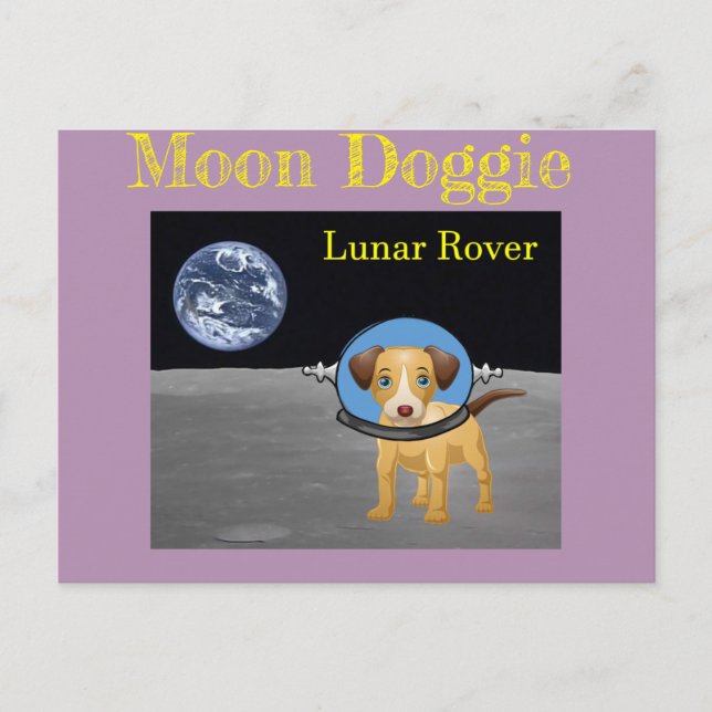 Beagle Måne Hund Lunar Rover by Funnycomb Vykort (Framsida)