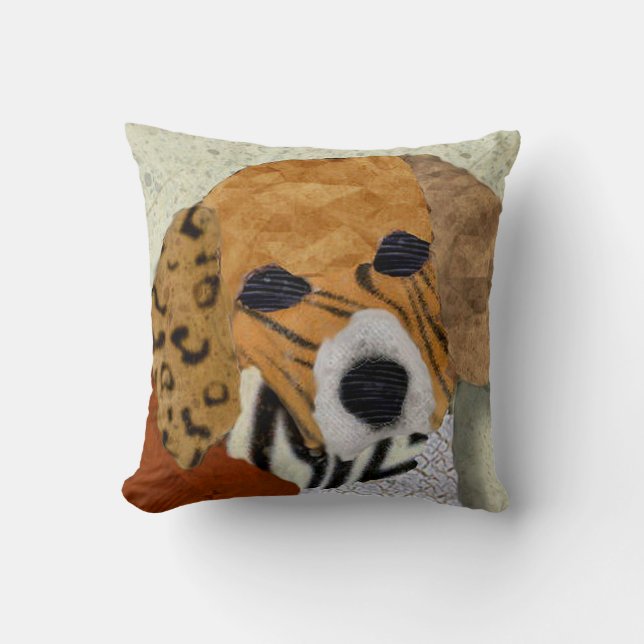 Beagle Marquetry Pillow Kudde (Framsida)
