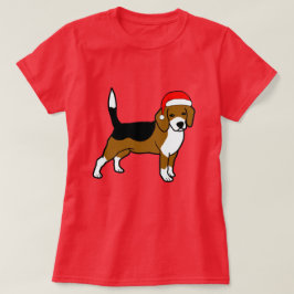 Beagle med den Santa hatten Tee Shirt