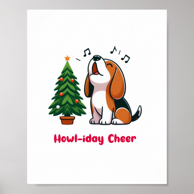 Beagle med en Julgran-design Poster (Framsidan)