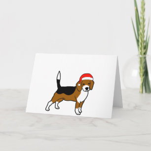 Beagle med julhat helgkort