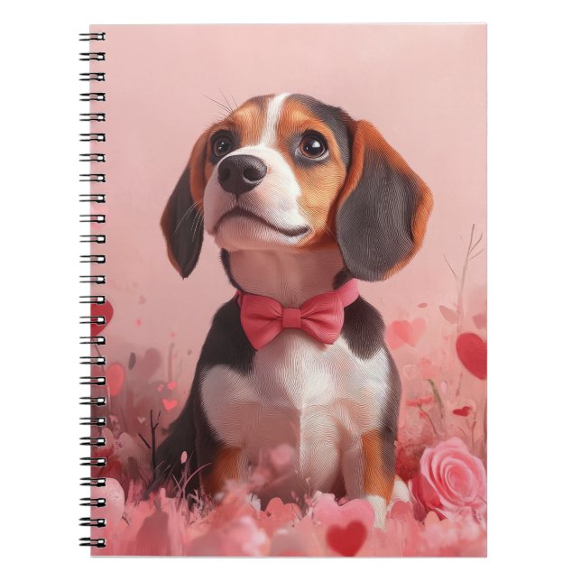 Beagle med Ro - Alla hjärtans dag Anteckningsbok (Framsidan)