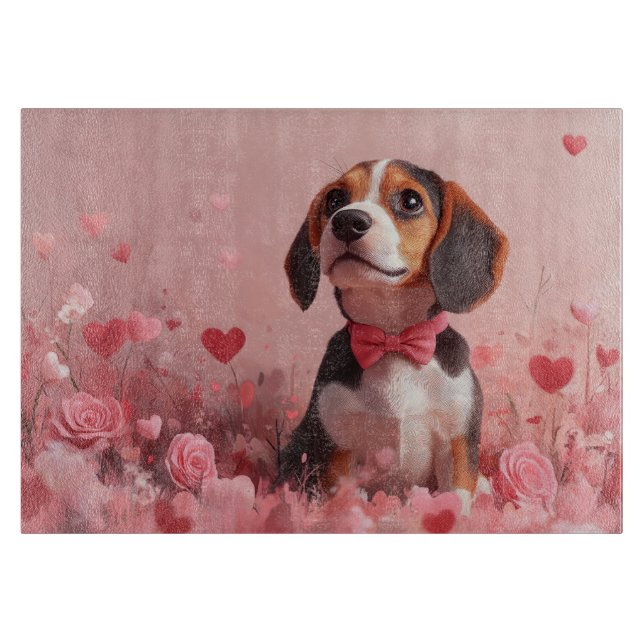 Beagle med rosor - Alla hjärtans dag (Framsidan)