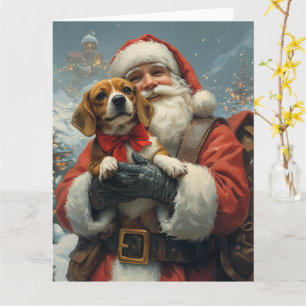 Beagle med Tomte Festiv Jul Kort