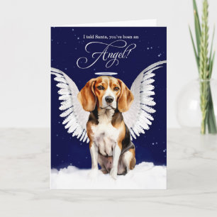 Beagle med Vingar Angel Hund jul Helgkort
