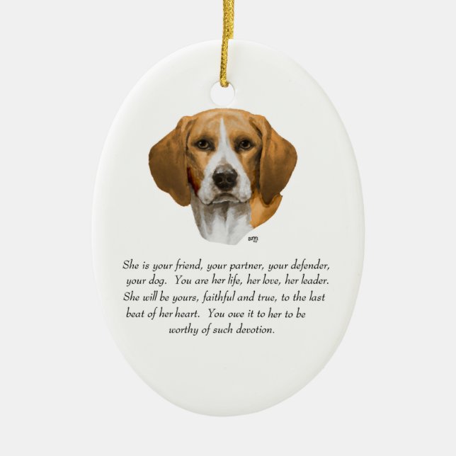 Beagle-minne Julgransprydnad Keramik (Framsidan)