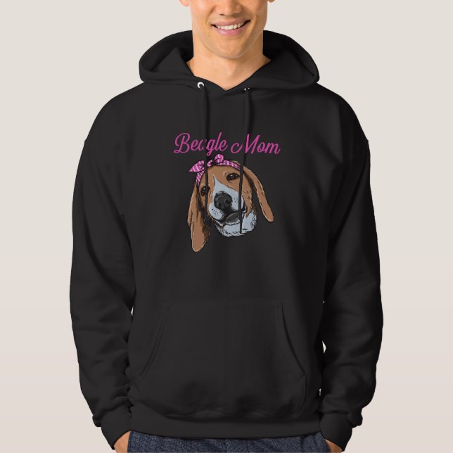 Beagle Mom  Cute Dog Mum Girlie Women s Hoodie (Framsida)