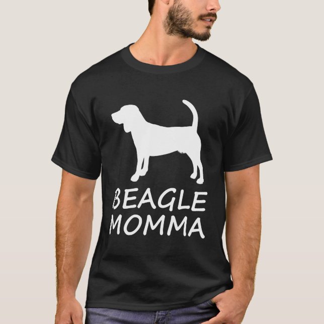 Beagle Momma Hund T Shirt (Framsida)
