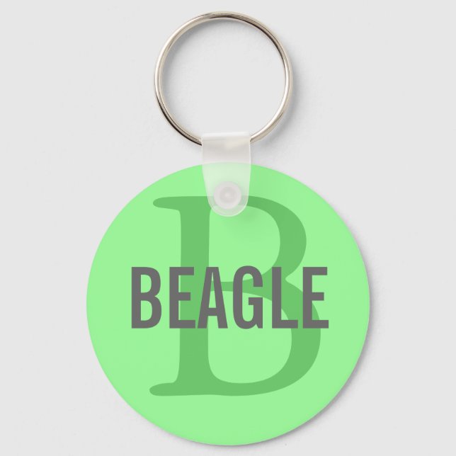 Beagle Monogram Nyckelring (Framsida)