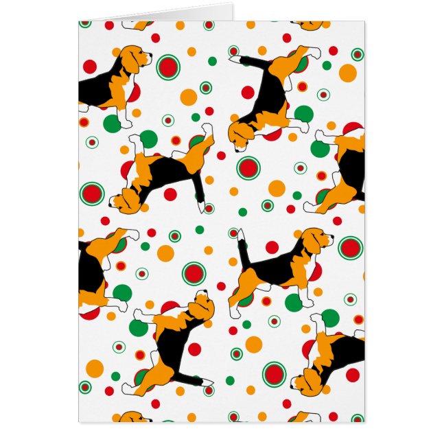 Beagle Mönster Hälsningskort (Framsidan)