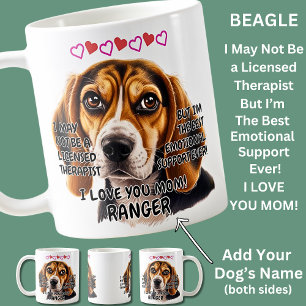 Beagle Mugg, Add Hund's Namn, du kan ändra text Kaffemugg