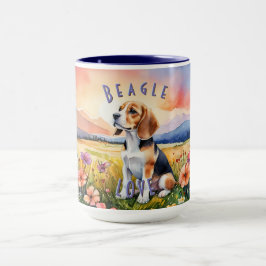 Beagle Mugg, Anpassadet Farm Sunrise Mugg