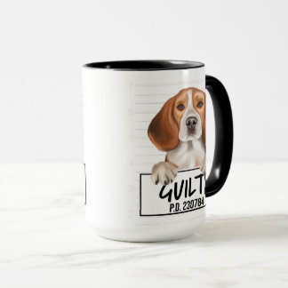 Beagle Mugshot Guilty Hund Mugg