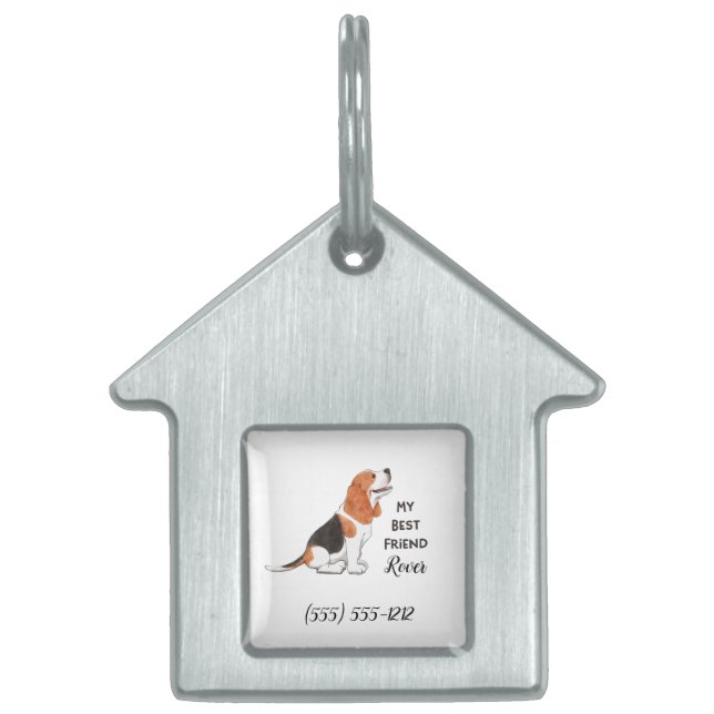 Beagle My Best Friend Anpassningsbar Hund House Na ID-bricka Husdjur (Framsidan)