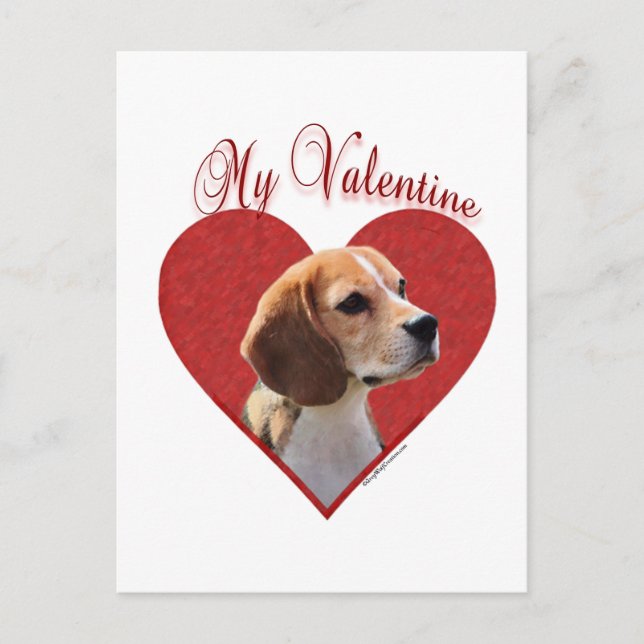 Beagle My Valentine Helg Vykort (Framsida)