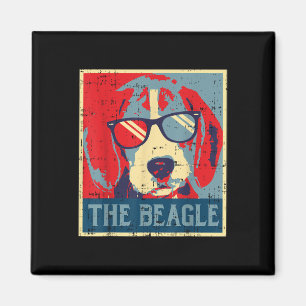 Beagle Obama Poster Vintage Animal Pet Hound D. Magnet