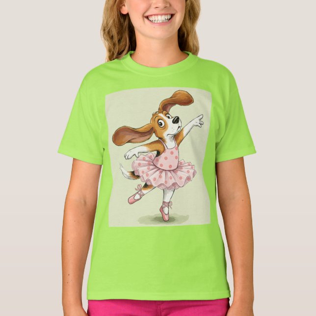 Beagle och Ballet, av Natasha Us T Shirt (Framsida)