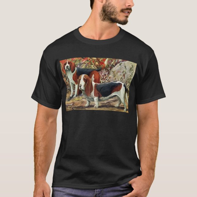 Beagle- och Bassethund T Shirt (Framsida)