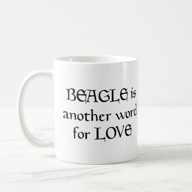Beagle ord kaffe mugg (Vänster)