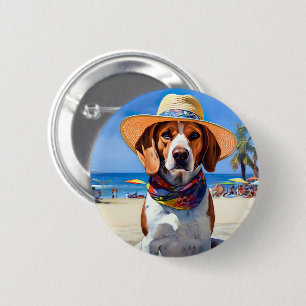 Beagle på Beach, sommargåva till hundälskare Knapp