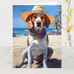 Beagle på Beach, sommargåva till hundälskare Kort
