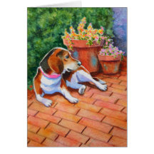 Beagle på Brick Patio