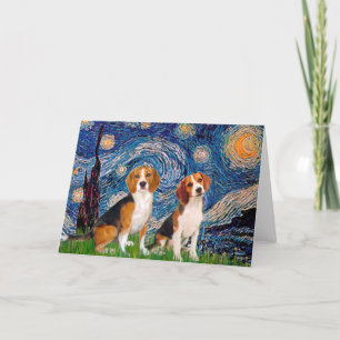Beagle Pair - Starry Natt Kort