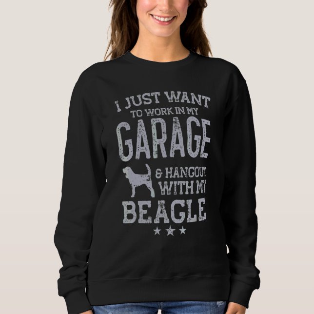 Beagle Pappa Bil Garaget Hängställen Män T Shirt (Framsida)