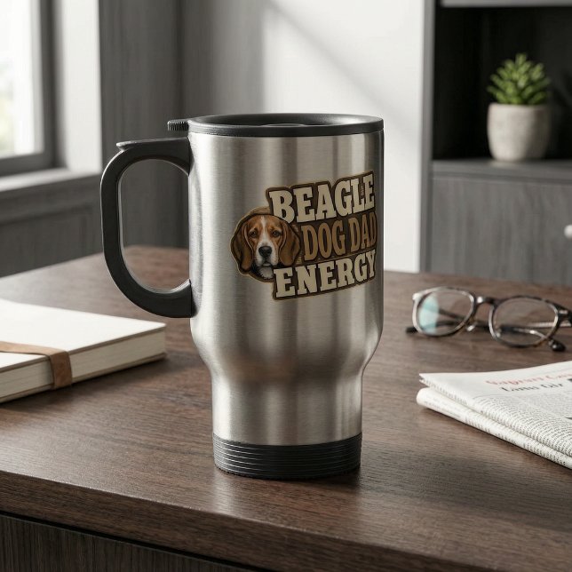 Beagle Pappa Energiresekopp Resemugg (Beagle Dad Energy Travel Mug)