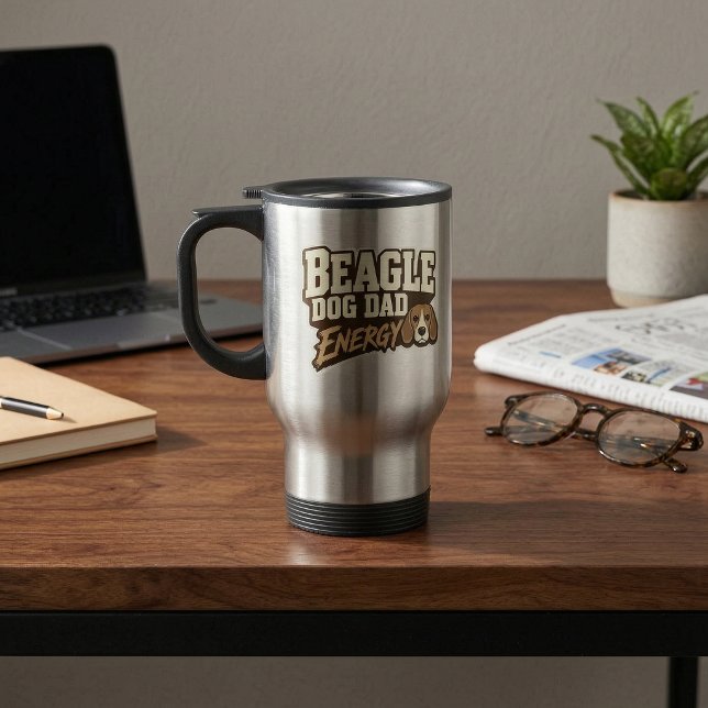 Beagle Pappa Energireskopp Resemugg (Beagle Dad Energy Travel Mug)