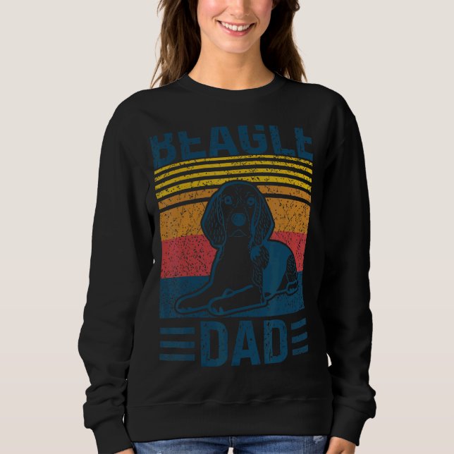 Beagle Pappa Far Retro Beagle Hund Pappa T Shirt (Framsida)