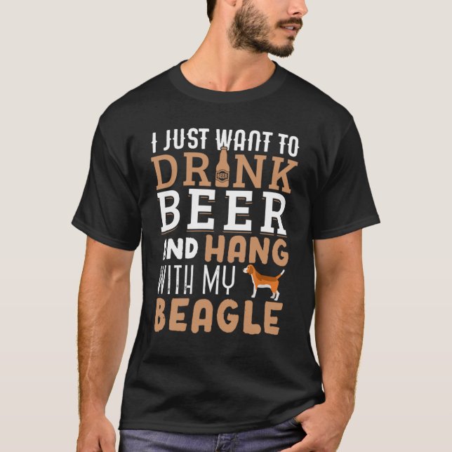 Beagle Pappa Funny Fars dag Hund älskare Gift Beer T Shirt (Framsida)