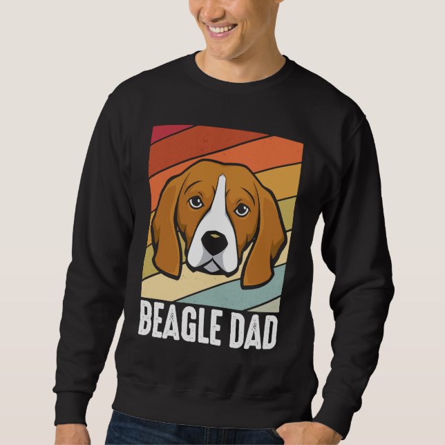 Beagle pappa hund pappa pappa husse som går lång ärmad tröja (Framsida)