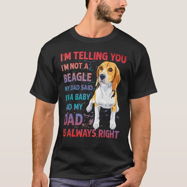 Beagle Pappa hund rolig slogan T Shirt (Framsida)