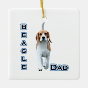 Beagle Pappa Julgransprydnad Keramik
