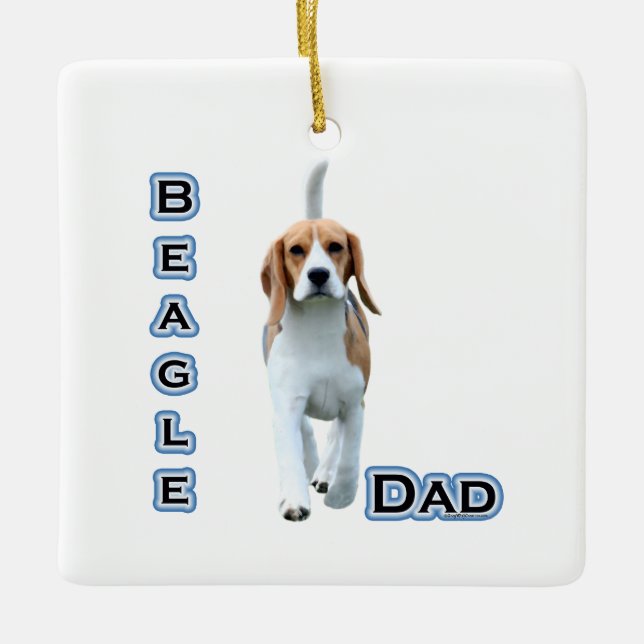 Beagle Pappa Julgransprydnad Keramik (Framsida)