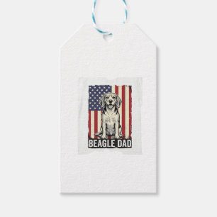 Beagle Pappa Patriotisk Vintage Hund T-Shirt Desig Presentetikett