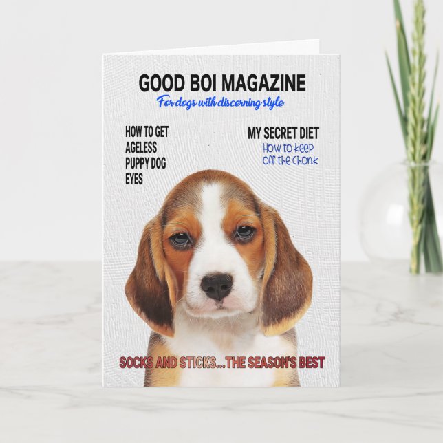Beagle Parody Magazine Cover Card Kort (Framsida)