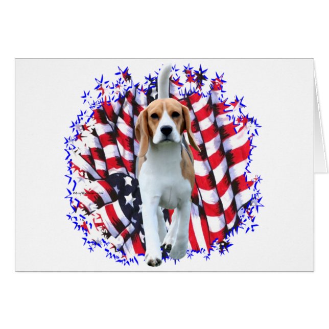 Beagle Patriot Hälsningskort (Framsidan Horizontal)
