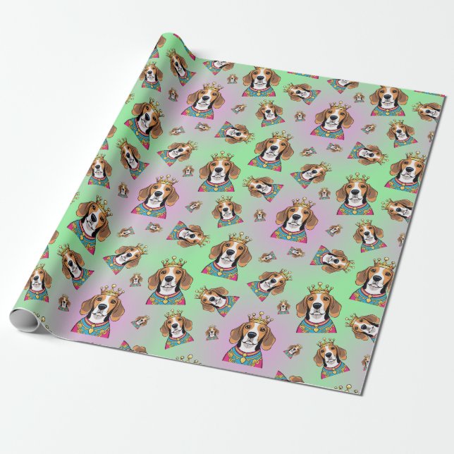 Beagle pattern presentpapper (Utrullad)