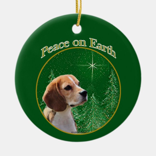 Beagle Peace Julgransprydnad Keramik (Framsidan)